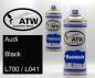 Preview: Audi, Black, L700 / L041: 400ml Sprühdose + 400ml Klarlack - Set, von ATW Autoteile West.